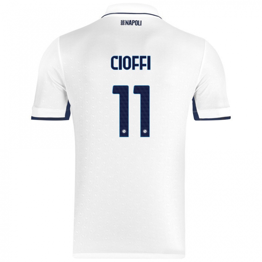 Gyermek Antonio Cioffi #11 Fehér Royal Blue Idegenbeli Jersey 2024/25 Mez Póló Ing