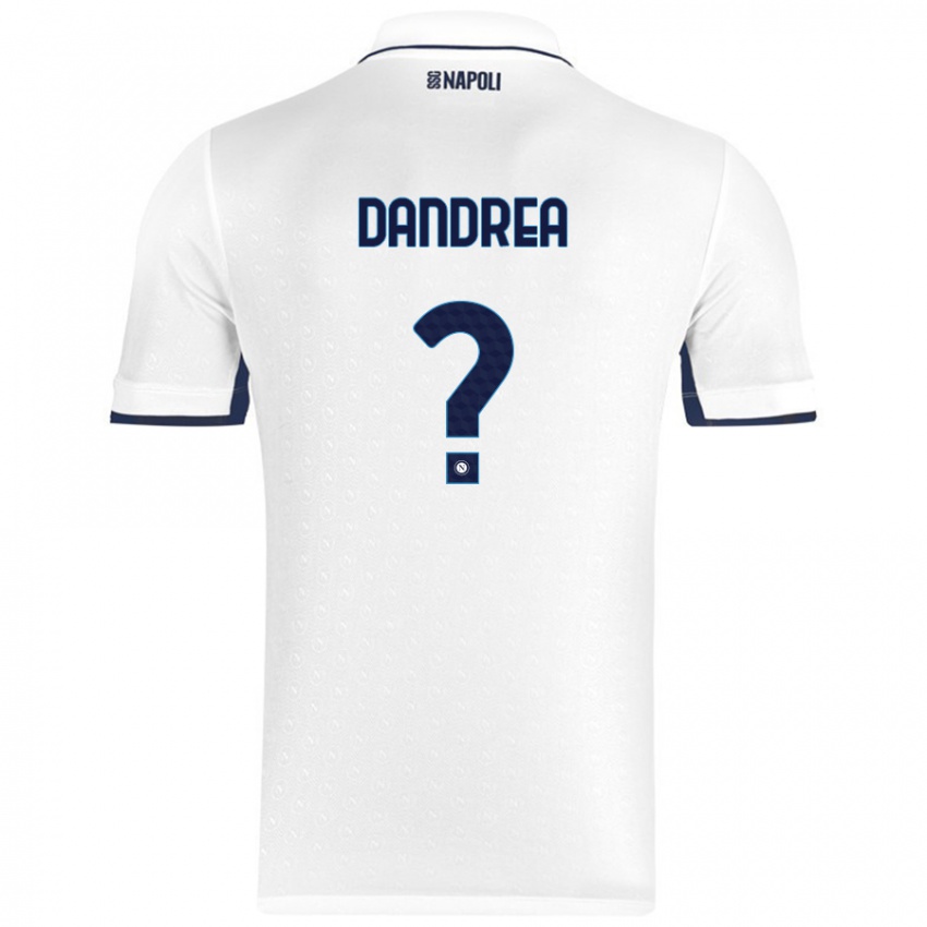 Gyermek Alessandro Dandrea #0 Fehér Royal Blue Idegenbeli Jersey 2024/25 Mez Póló Ing