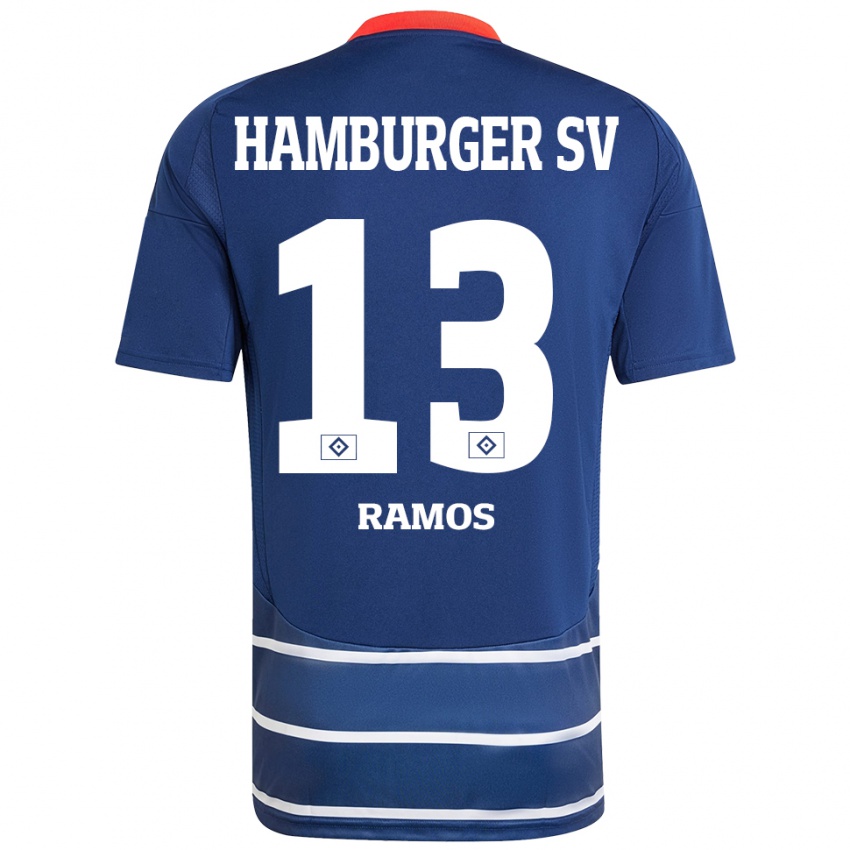 Gyermek Guilherme Ramos #13 Sötétkék Idegenbeli Jersey 2024/25 Mez Póló Ing