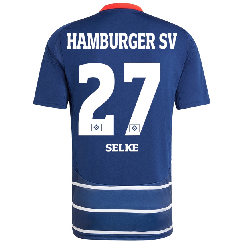 Gyermek Davie Selke #27 Sötétkék Idegenbeli Jersey 2024/25 Mez Póló Ing