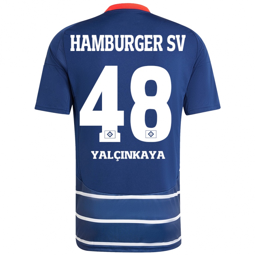 Gyermek Bilal Yalcinkaya #48 Sötétkék Idegenbeli Jersey 2024/25 Mez Póló Ing