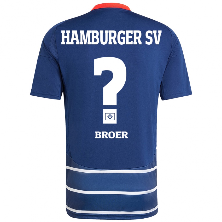 Gyermek Yannick Tim Bröer #0 Sötétkék Idegenbeli Jersey 2024/25 Mez Póló Ing