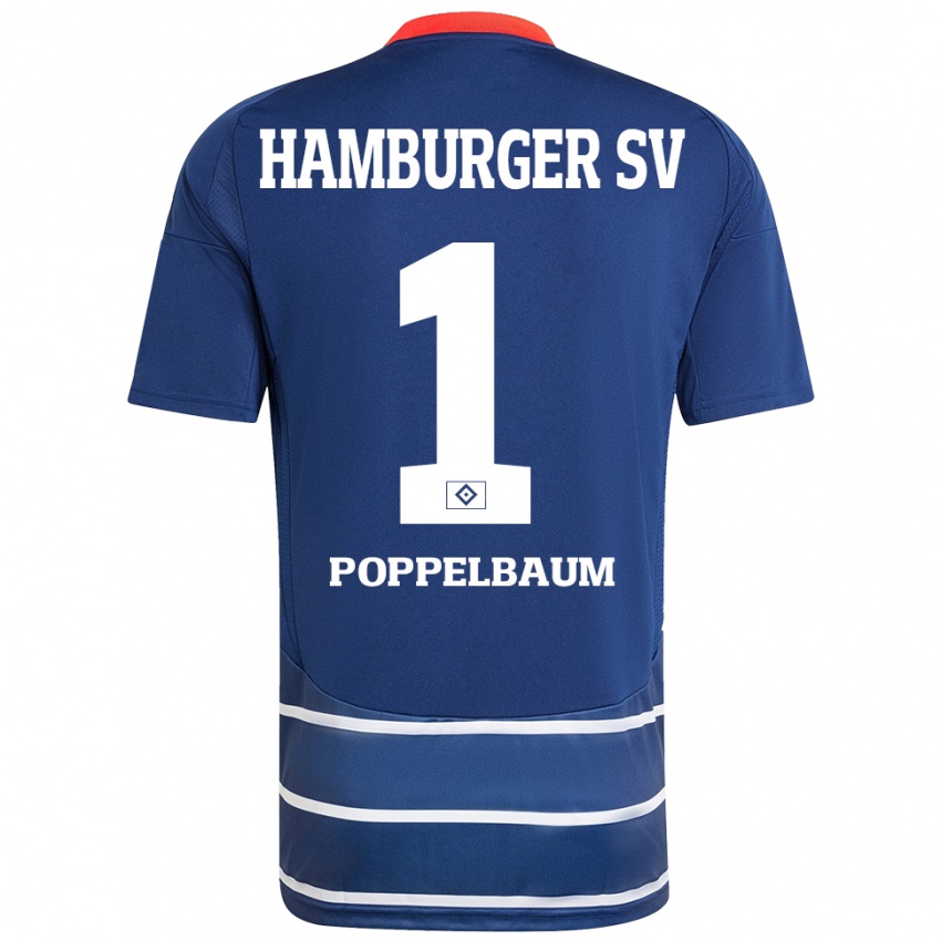 Gyermek Colin Poppelbaum #1 Sötétkék Idegenbeli Jersey 2024/25 Mez Póló Ing