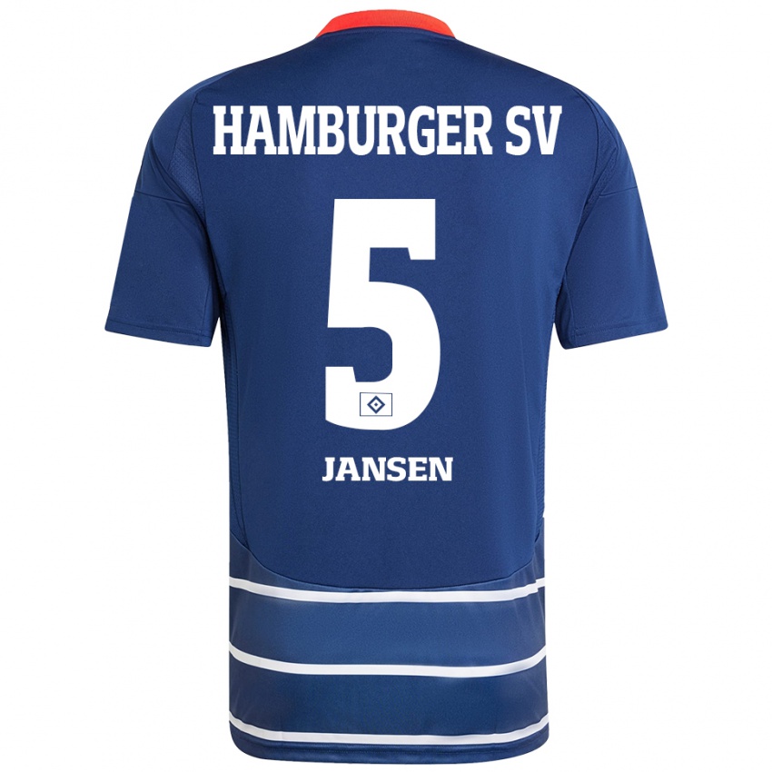 Gyermek Marcell Jansen #5 Sötétkék Idegenbeli Jersey 2024/25 Mez Póló Ing