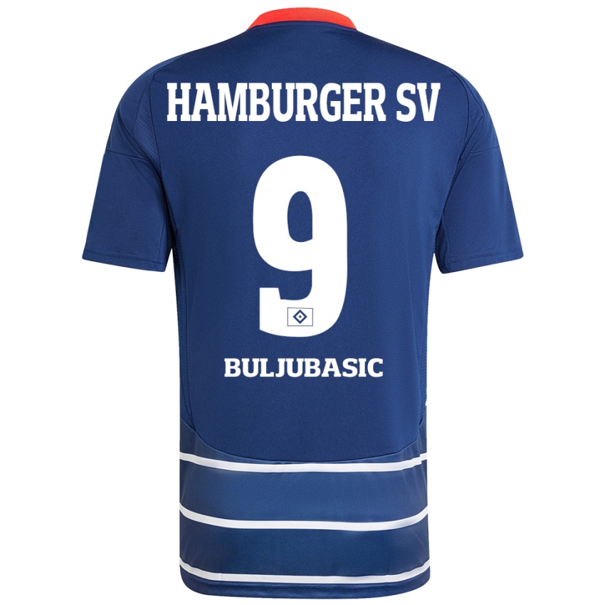 Gyermek Amer Buljubasic #9 Sötétkék Idegenbeli Jersey 2024/25 Mez Póló Ing