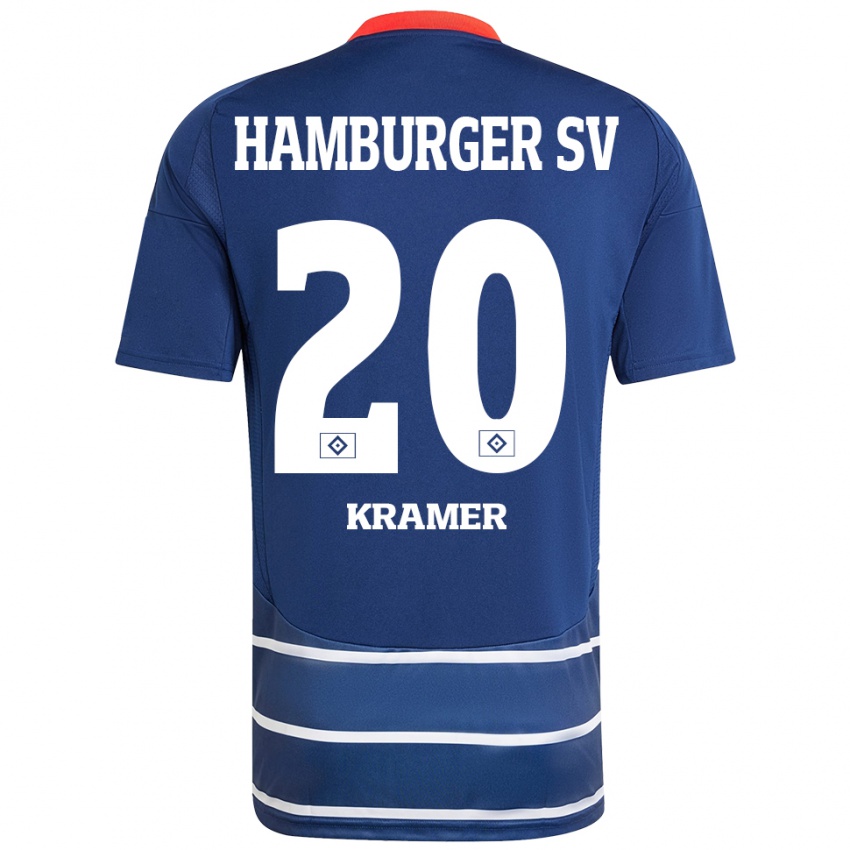 Gyermek Timon Kramer #20 Sötétkék Idegenbeli Jersey 2024/25 Mez Póló Ing