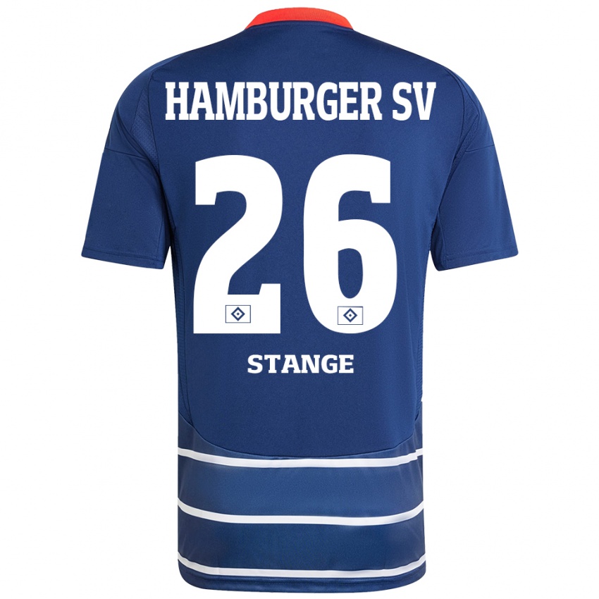 Gyermek Otto Stange #26 Sötétkék Idegenbeli Jersey 2024/25 Mez Póló Ing