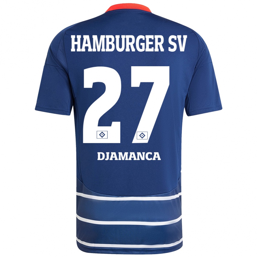 Gyermek Ismaila Djamanca #27 Sötétkék Idegenbeli Jersey 2024/25 Mez Póló Ing