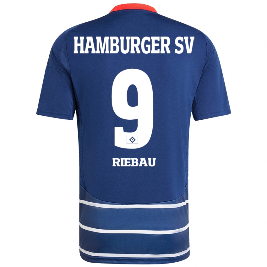 Gyermek Henry Riebau #9 Sötétkék Idegenbeli Jersey 2024/25 Mez Póló Ing