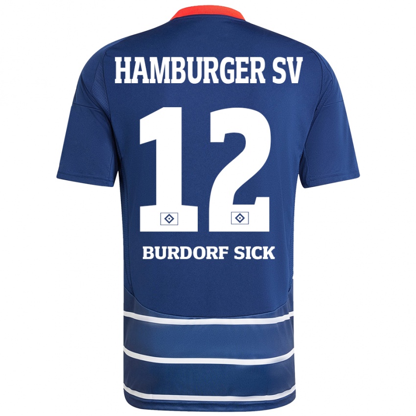 Gyermek Emma Burdorf-Sick #12 Sötétkék Idegenbeli Jersey 2024/25 Mez Póló Ing