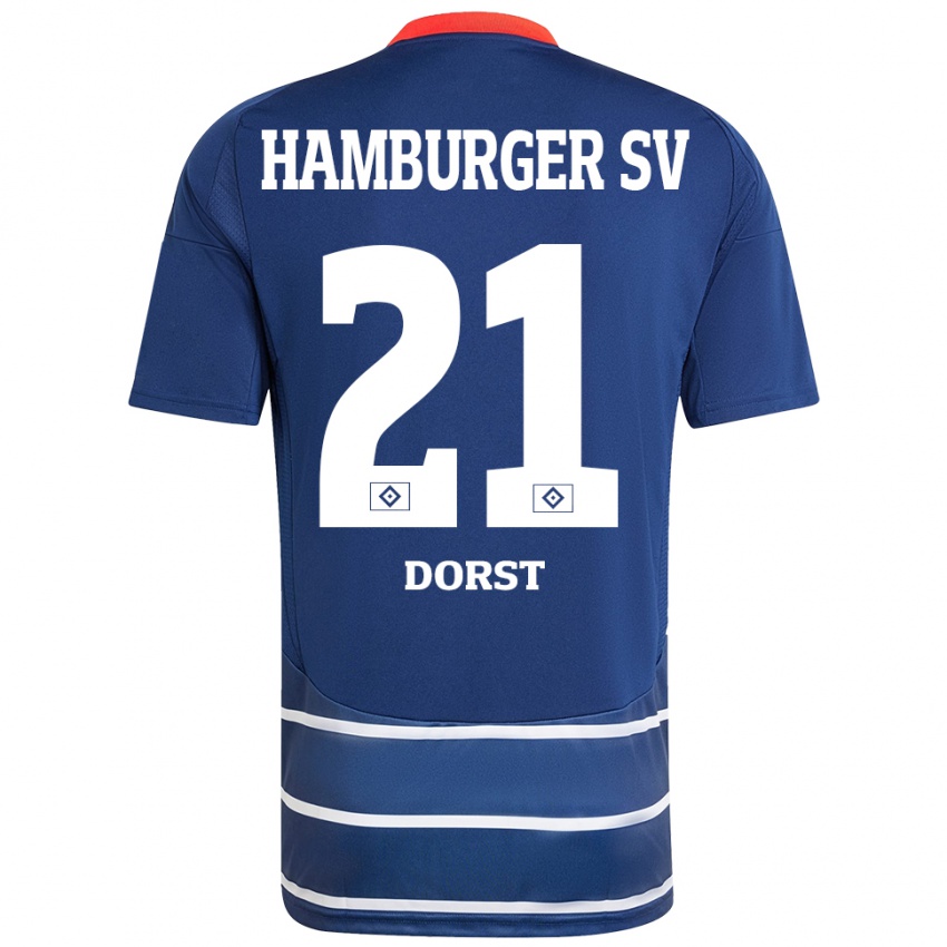 Gyermek Dana Dorst #21 Sötétkék Idegenbeli Jersey 2024/25 Mez Póló Ing