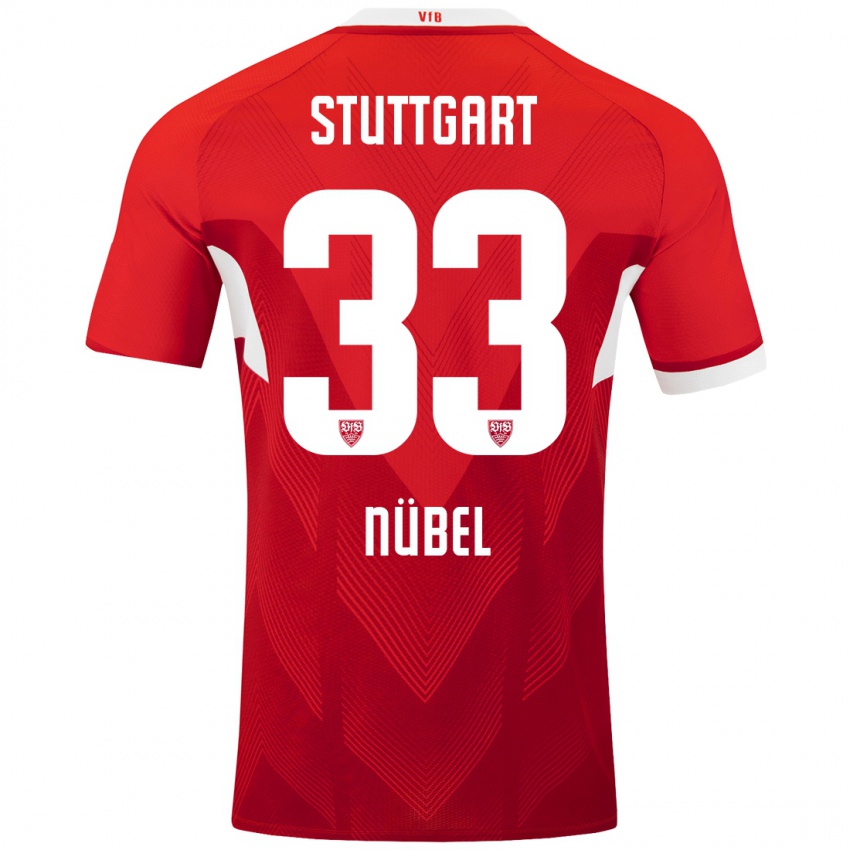 Gyermek Alexander Nübel #33 Piros Fehér Idegenbeli Jersey 2024/25 Mez Póló Ing