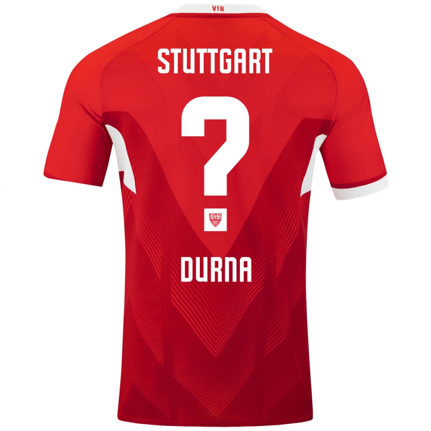 Gyermek Tuncay Durna #0 Piros Fehér Idegenbeli Jersey 2024/25 Mez Póló Ing