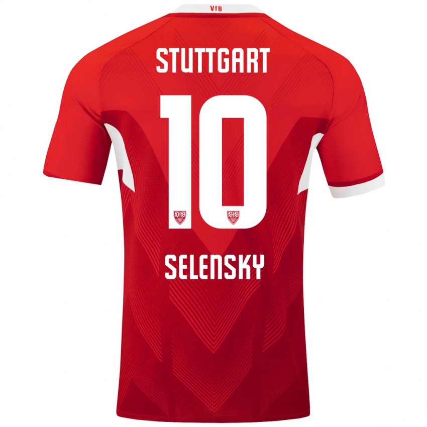 Gyermek Anja Selensky #10 Piros Fehér Idegenbeli Jersey 2024/25 Mez Póló Ing