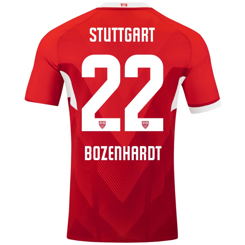 Gyermek Laura Bozenhardt #22 Piros Fehér Idegenbeli Jersey 2024/25 Mez Póló Ing