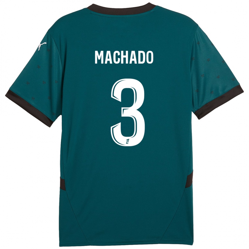 Gyermek Deiver Machado #3 Sötétzöld Idegenbeli Jersey 2024/25 Mez Póló Ing