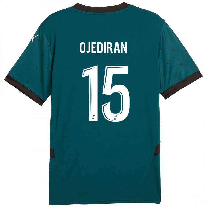 Gyermek Hamzat Ojediran #15 Sötétzöld Idegenbeli Jersey 2024/25 Mez Póló Ing