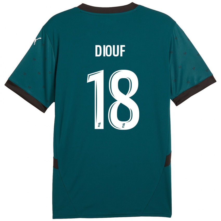 Gyermek Andy Diouf #18 Sötétzöld Idegenbeli Jersey 2024/25 Mez Póló Ing