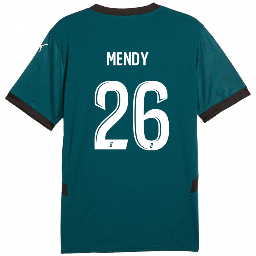 Gyermek Nampalys Mendy #26 Sötétzöld Idegenbeli Jersey 2024/25 Mez Póló Ing