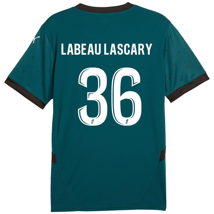 Gyermek Rémy Labeau Lascary #36 Sötétzöld Idegenbeli Jersey 2024/25 Mez Póló Ing