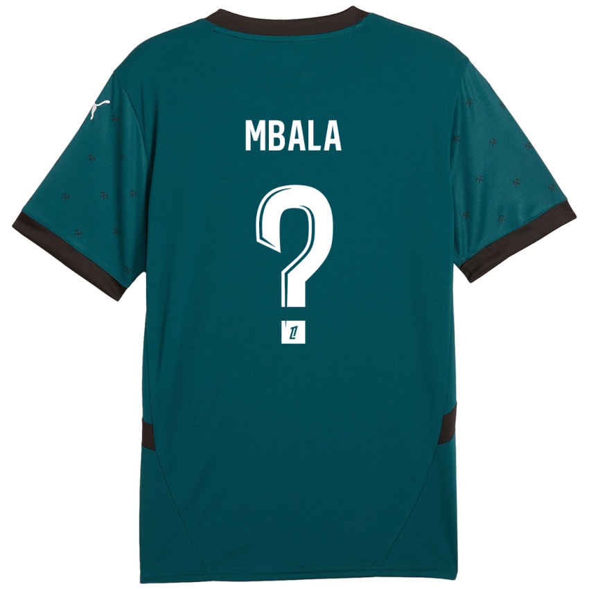 Gyermek Keny Mbala #0 Sötétzöld Idegenbeli Jersey 2024/25 Mez Póló Ing