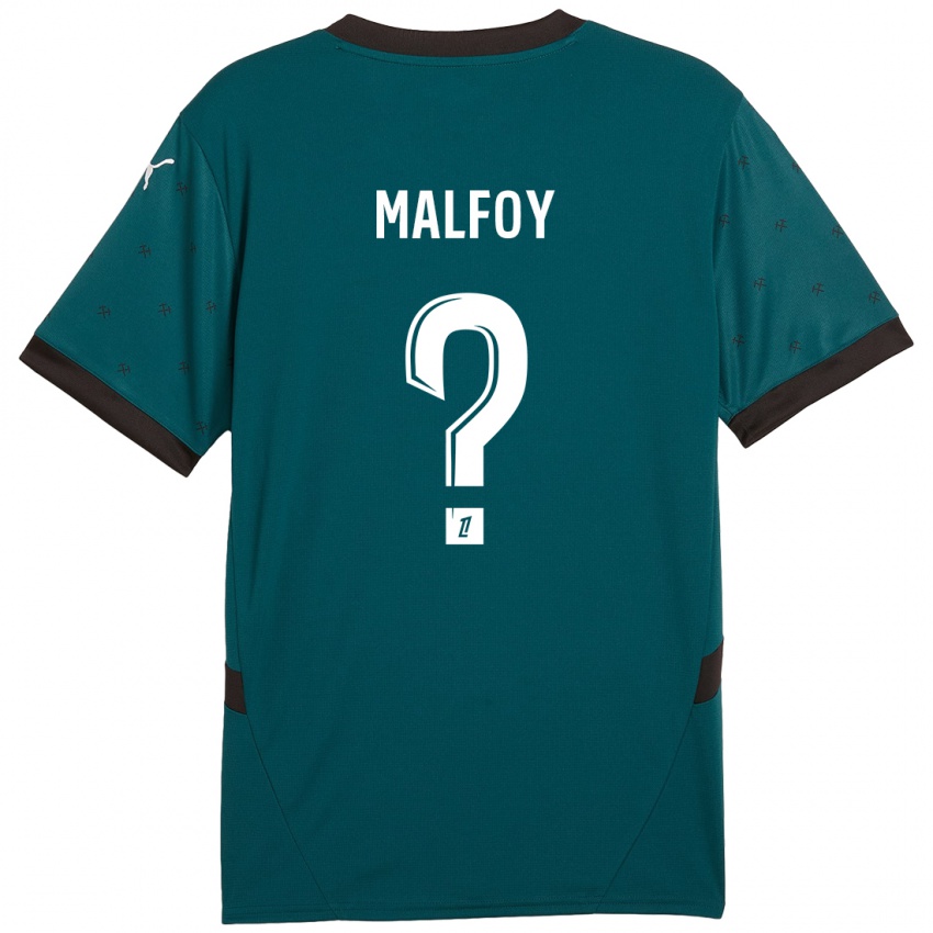 Gyermek Lucas Malfoy #0 Sötétzöld Idegenbeli Jersey 2024/25 Mez Póló Ing