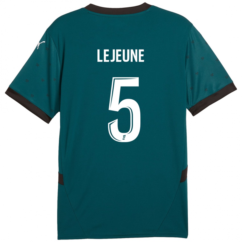 Gyermek Romane Lejeune #5 Sötétzöld Idegenbeli Jersey 2024/25 Mez Póló Ing