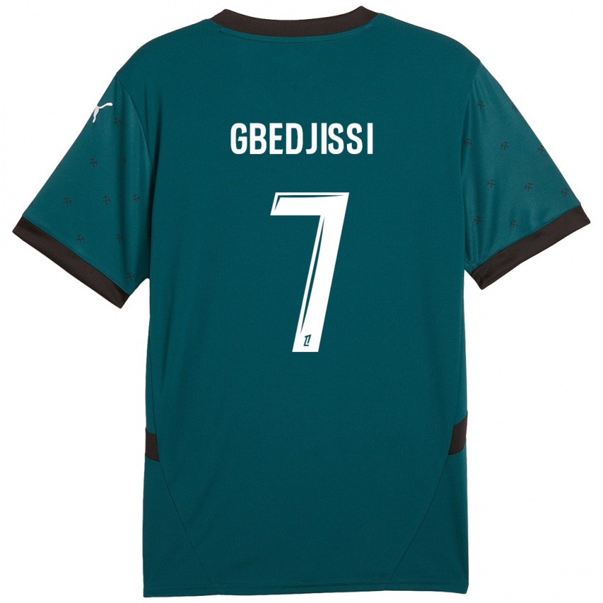 Gyermek Aude Gbedjissi #7 Sötétzöld Idegenbeli Jersey 2024/25 Mez Póló Ing