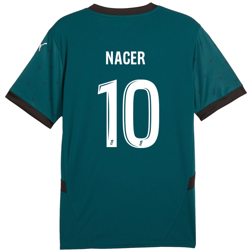 Gyermek Myriem Nacer #10 Sötétzöld Idegenbeli Jersey 2024/25 Mez Póló Ing