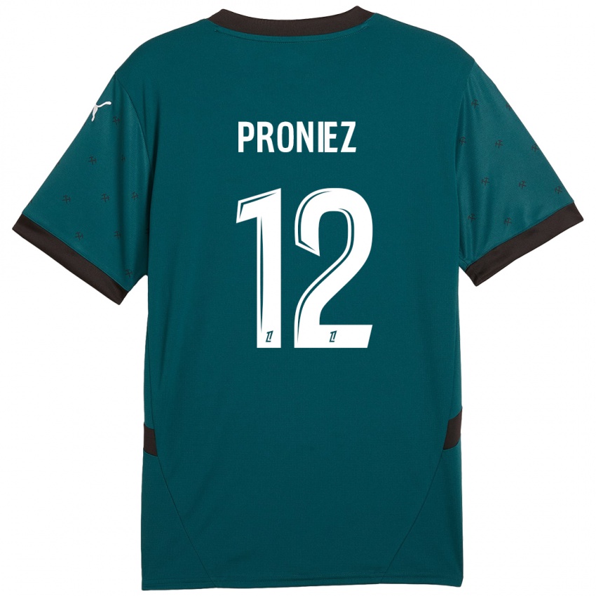 Gyermek Fany Proniez #12 Sötétzöld Idegenbeli Jersey 2024/25 Mez Póló Ing