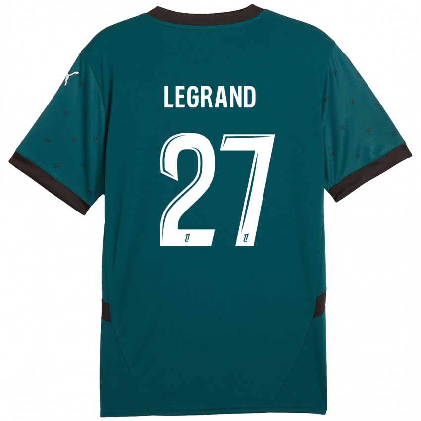 Gyermek Bérénice Legrand #27 Sötétzöld Idegenbeli Jersey 2024/25 Mez Póló Ing