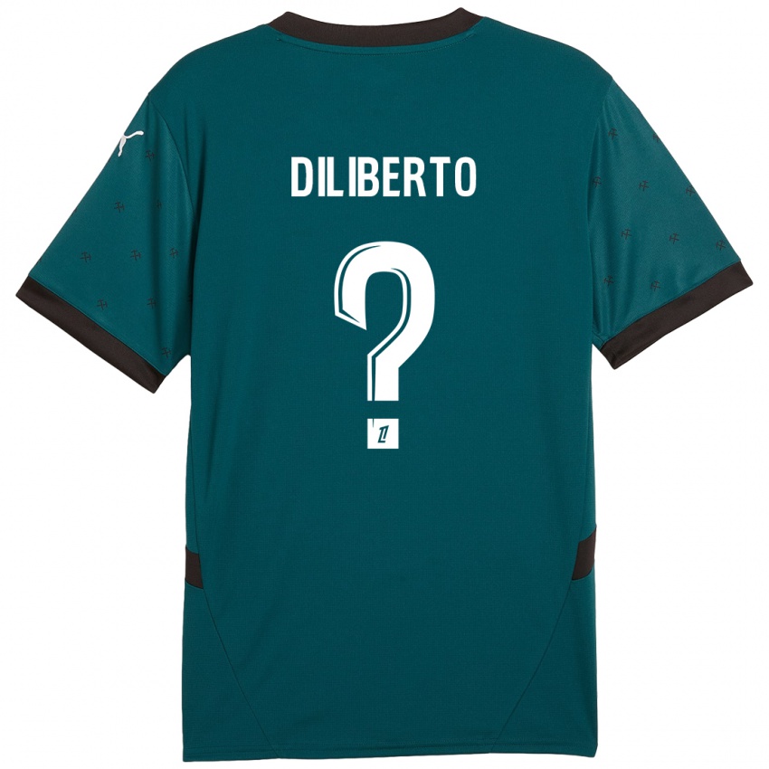 Gyermek Noah Diliberto #0 Sötétzöld Idegenbeli Jersey 2024/25 Mez Póló Ing