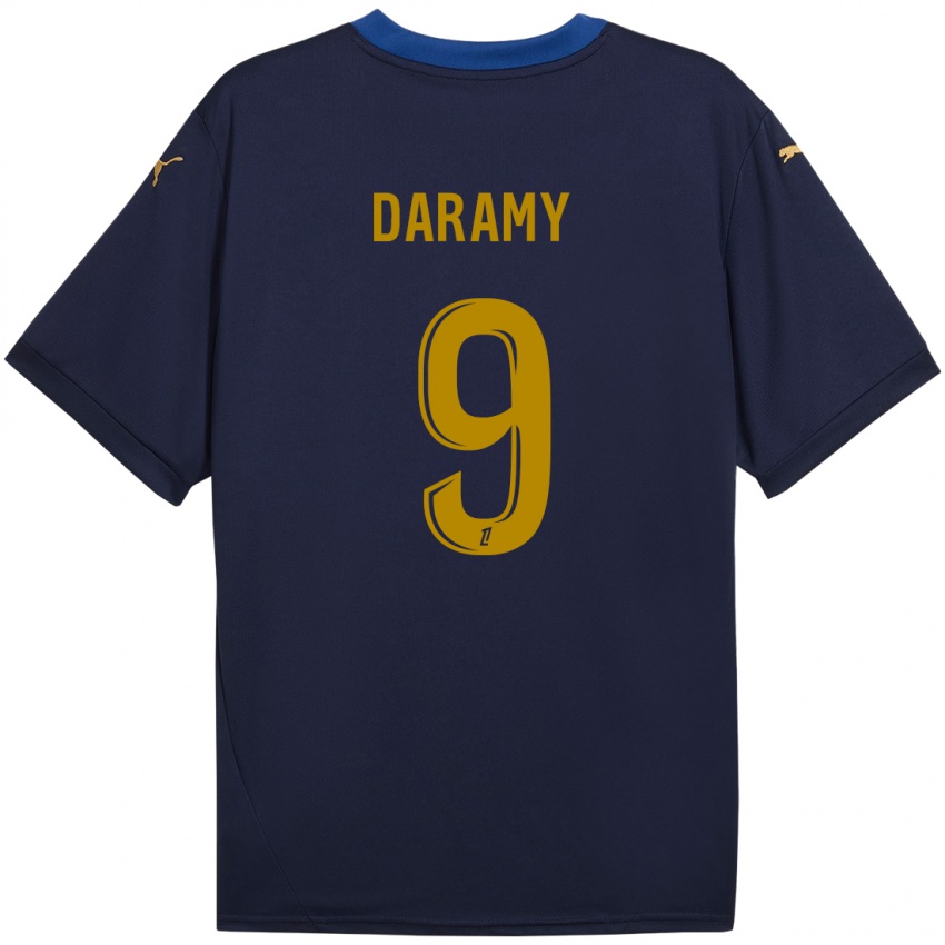 Gyermek Mohamed Daramy #9 Sötétkék Arany Idegenbeli Jersey 2024/25 Mez Póló Ing