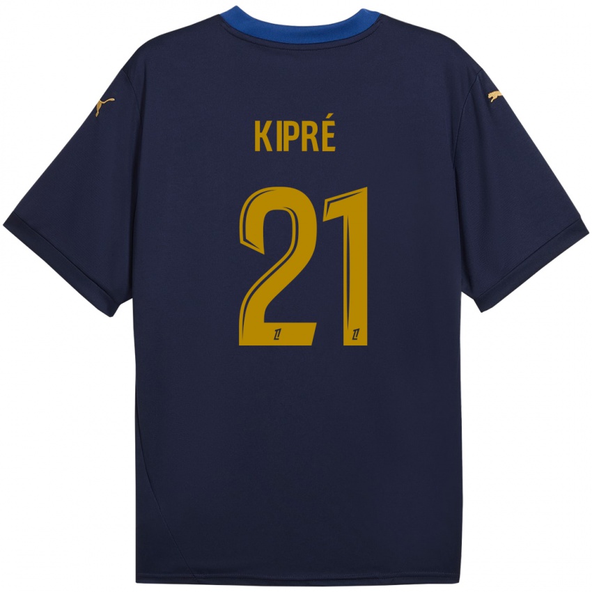 Gyermek Cédric Kipré #21 Sötétkék Arany Idegenbeli Jersey 2024/25 Mez Póló Ing