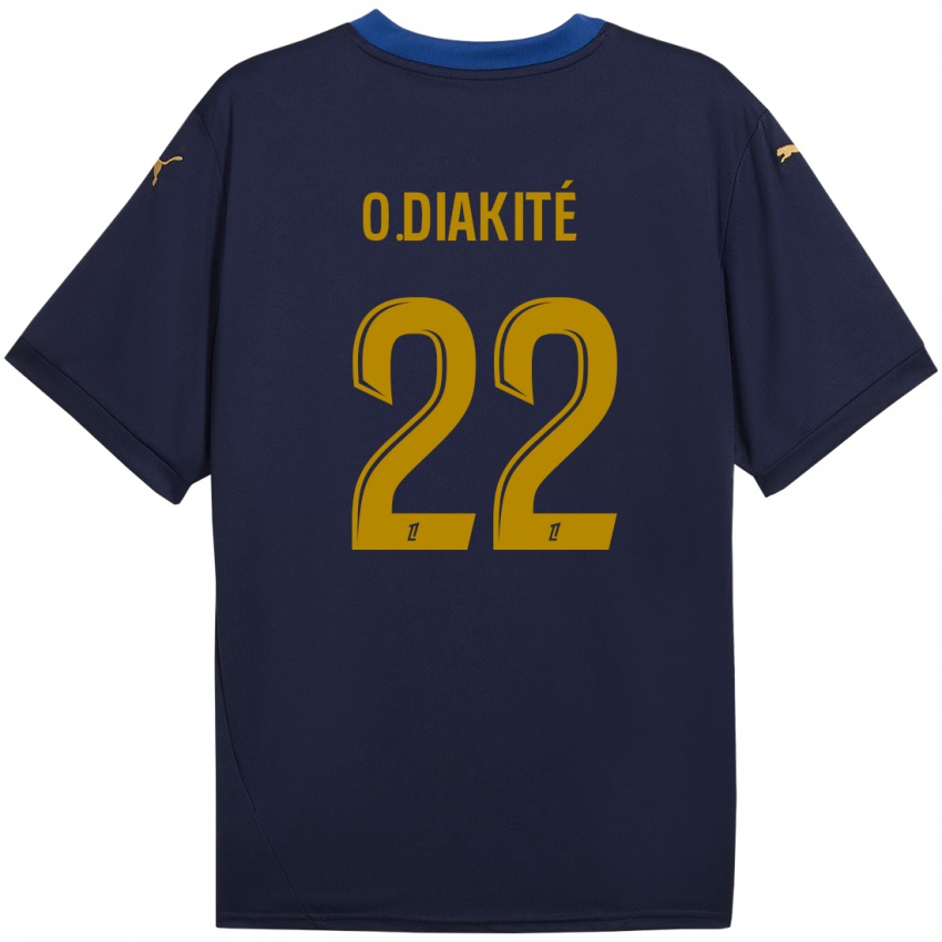 Gyermek Oumar Diakité #22 Sötétkék Arany Idegenbeli Jersey 2024/25 Mez Póló Ing