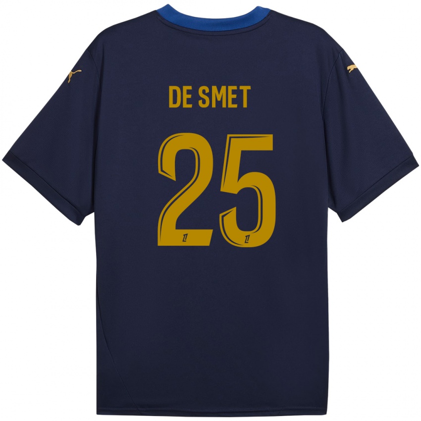 Gyermek Thibault De Smet #25 Sötétkék Arany Idegenbeli Jersey 2024/25 Mez Póló Ing