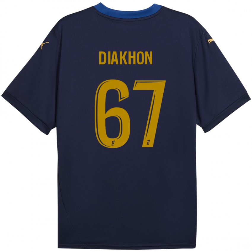 Gyermek Mamadou Diakhon #67 Sötétkék Arany Idegenbeli Jersey 2024/25 Mez Póló Ing