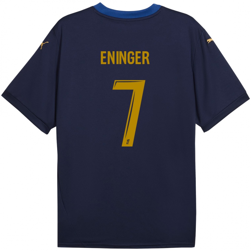 Gyermek Thelma Eninger #7 Sötétkék Arany Idegenbeli Jersey 2024/25 Mez Póló Ing