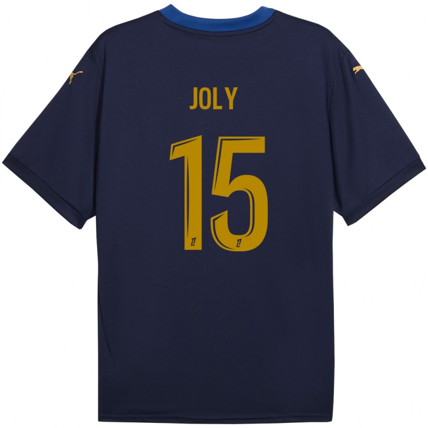 Gyermek Lou-Ann Joly #15 Sötétkék Arany Idegenbeli Jersey 2024/25 Mez Póló Ing