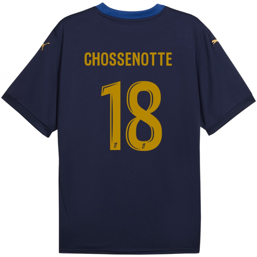 Gyermek Shana Chossenotte #18 Sötétkék Arany Idegenbeli Jersey 2024/25 Mez Póló Ing