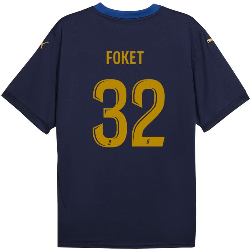 Gyermek Thomas Foket #32 Sötétkék Arany Idegenbeli Jersey 2024/25 Mez Póló Ing