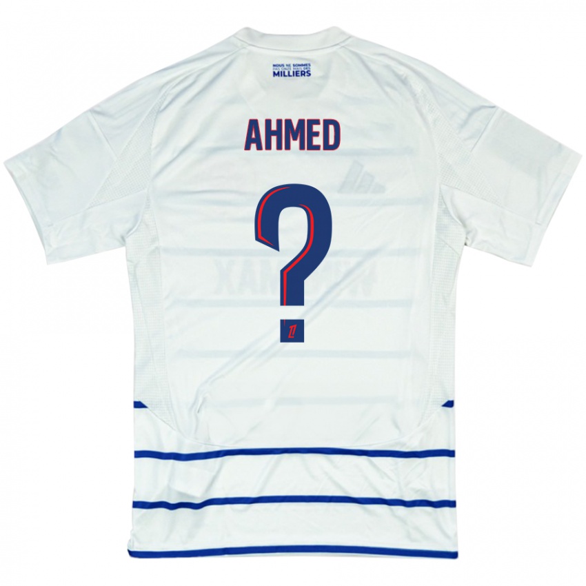 Gyermek Aymeric Ahmed #0 Fehér Kék Idegenbeli Jersey 2024/25 Mez Póló Ing