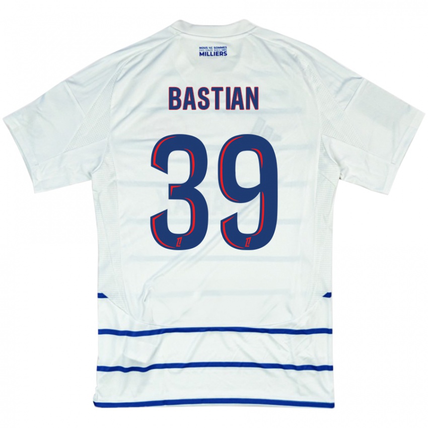 Gyermek Maxime Bastian #39 Fehér Kék Idegenbeli Jersey 2024/25 Mez Póló Ing