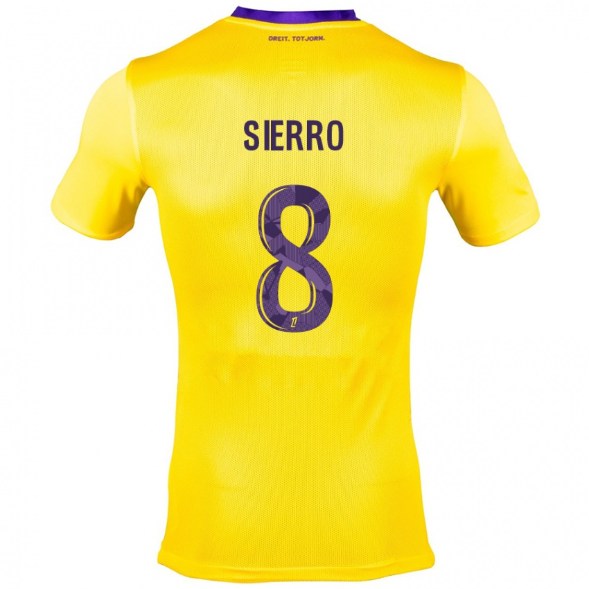 Gyermek Vincent Sierro #8 Sárga Lila Idegenbeli Jersey 2024/25 Mez Póló Ing