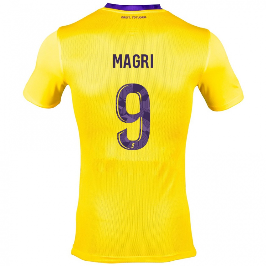 Gyermek Frank Magri #9 Sárga Lila Idegenbeli Jersey 2024/25 Mez Póló Ing