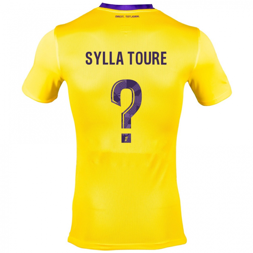 Gyermek Ismael Sylla Touré #0 Sárga Lila Idegenbeli Jersey 2024/25 Mez Póló Ing