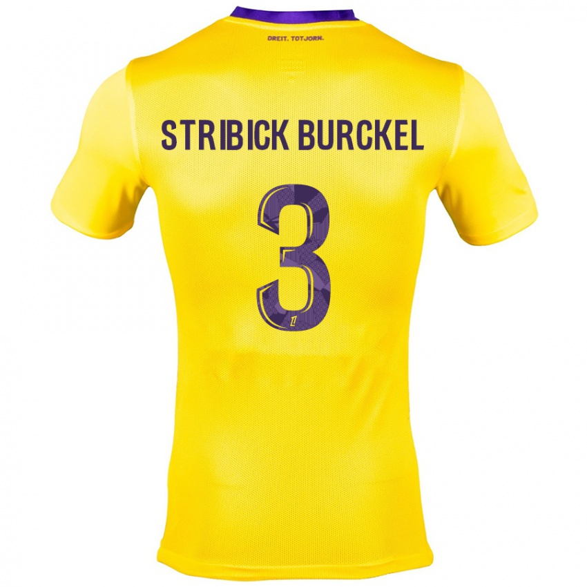 Gyermek Laetitia Stribick-Burckel #3 Sárga Lila Idegenbeli Jersey 2024/25 Mez Póló Ing