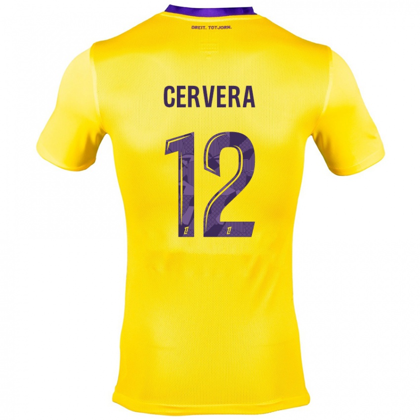 Gyermek Laurianne Cervera #12 Sárga Lila Idegenbeli Jersey 2024/25 Mez Póló Ing