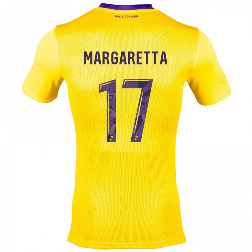 Gyermek Jessica Margaretta #17 Sárga Lila Idegenbeli Jersey 2024/25 Mez Póló Ing