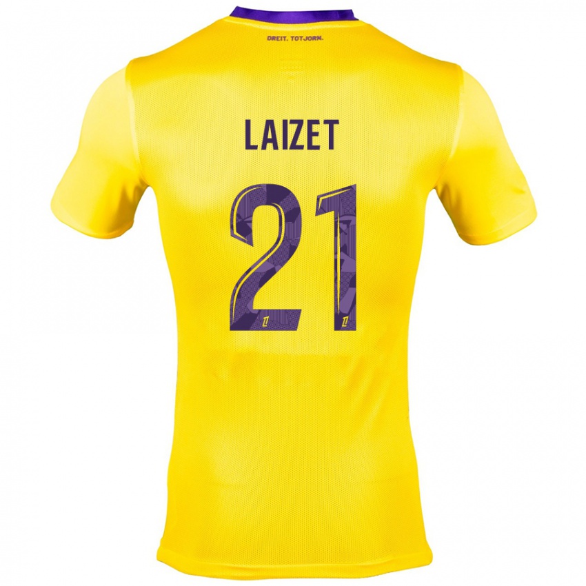 Gyermek Emma Laizet #21 Sárga Lila Idegenbeli Jersey 2024/25 Mez Póló Ing